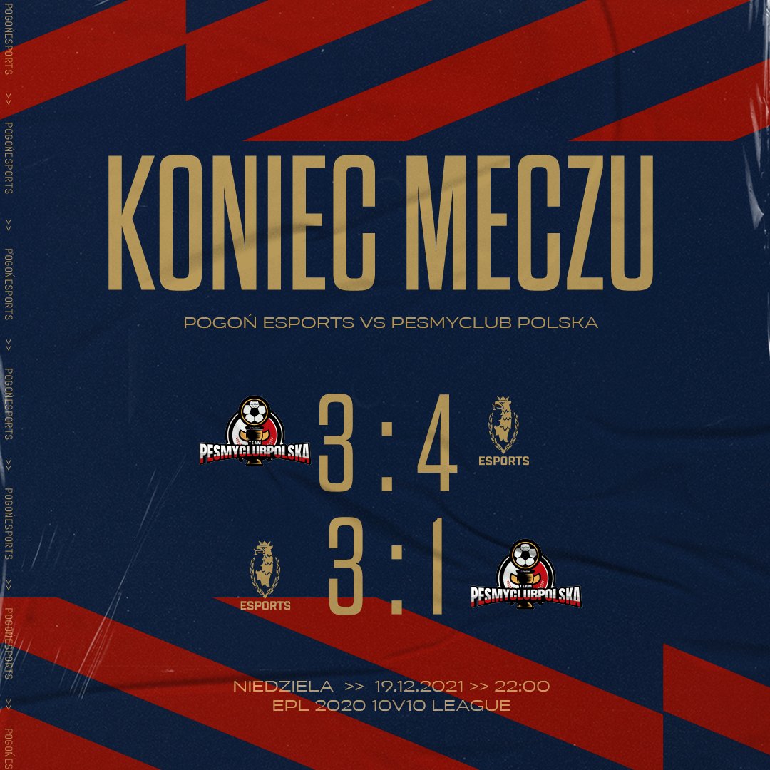 Niedziela była dla nas dobrym dniem! Chłopaki z PES dopisali 2 zwycięstwa w Epl2020 League 10vs10, tym samym zapewniając nam 2 miejsce przed ostatnią kolejką ligi. 😎

Gratulacje dla granatowo-bordowych!