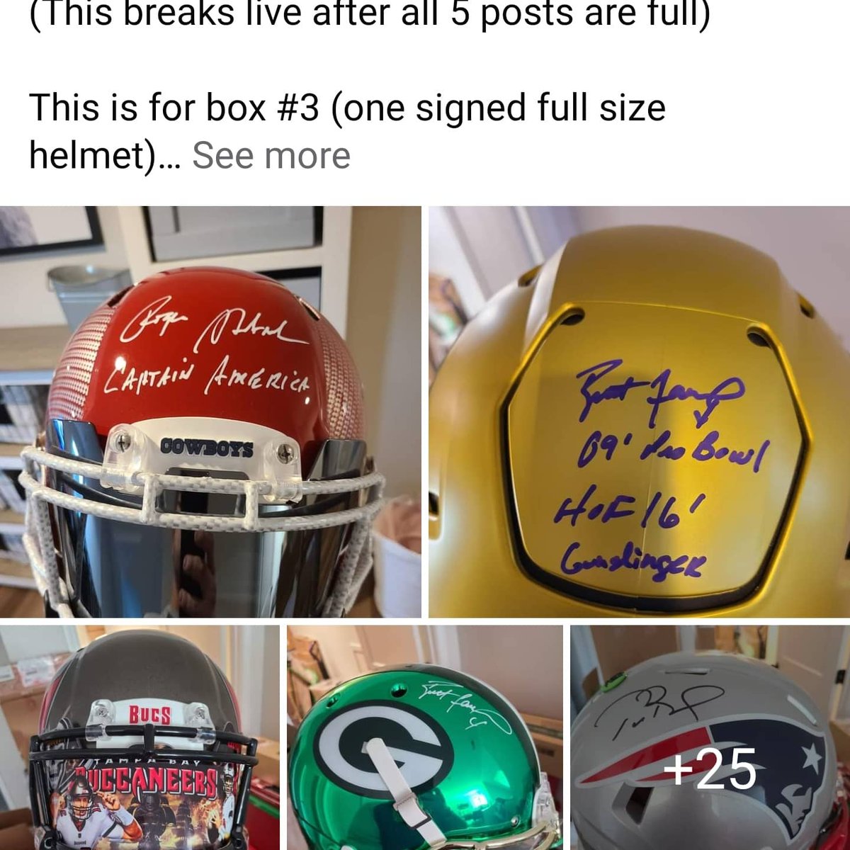 Currently filling breaks for full size, decked out, ridiculous, autographed helmets... 

Come check it out in The Vault!!!

Link below:

m.facebook.com/groups/thecard…