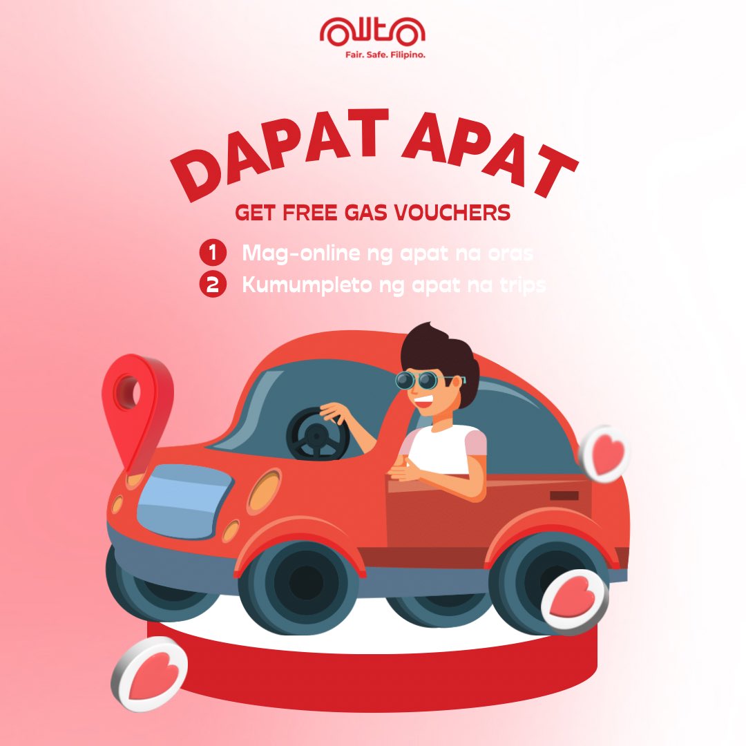 OWTO_PHL's tweet photo. Konting pampagising, Bosing! Gusto mo ba ng LIBRENG GAS VOUCHERS? Mag-online lamang ng apat na oras at kumumpleto ng apat ng trips! 

Ano pang hinihintay mo? Byahe na! 

#OWTO
#OwtoPhilippines https://t.co/ov8mUTaI6O