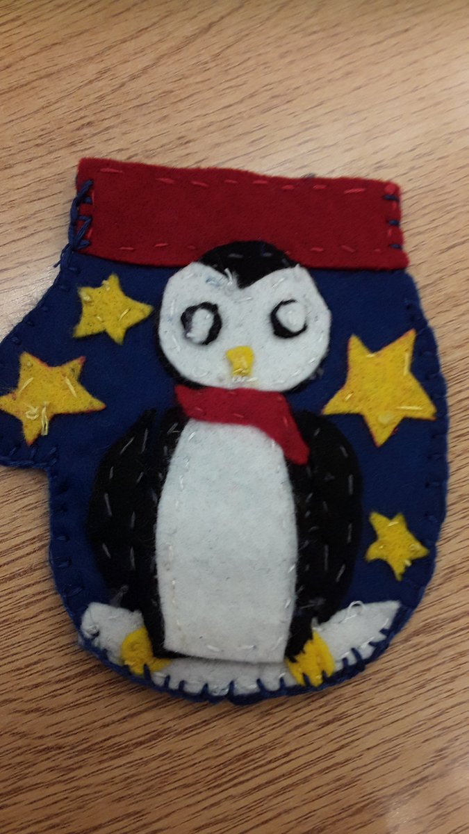 GreenLovemath's tweet photo. Students hand sewed up these ornaments for gifts, most had never threaded a needle before! #cheetahpride https://t.co/BIv18ulu9R