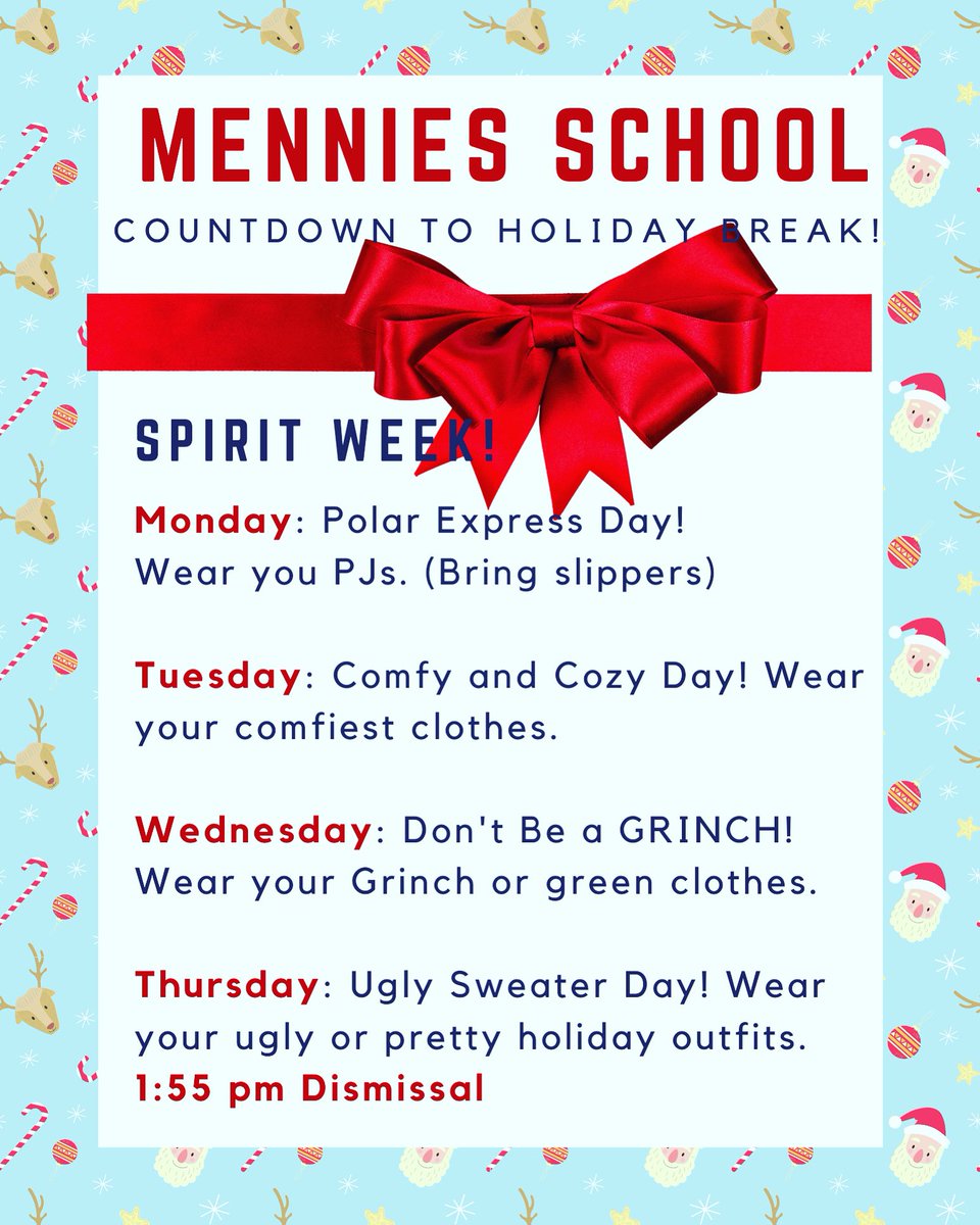 🎄 Spirit Week to end 2021🎄 #menniedmarvelousfriends #schoolspirit