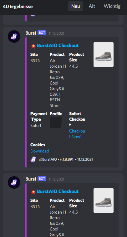 svynx (@svynxsnkr) on Twitter photo Some success from the past week 🥱
Thanks to <a href="/BurstAIO/">BurstAIO</a>, <a href="/BurstSuccess/">BurstAIO Kitchen</a>, <a href="/FleekFramework/">Fleek Framework</a> & <a href="/thunder_io/">thunder</a> ♥️ Some success from the past week 🥱
Thanks to <a href="/BurstAIO/">BurstAIO</a>, <a href="/BurstSuccess/">BurstAIO Kitchen</a>, <a href="/FleekFramework/">Fleek Framework</a> & <a href="/thunder_io/">thunder</a> ♥️