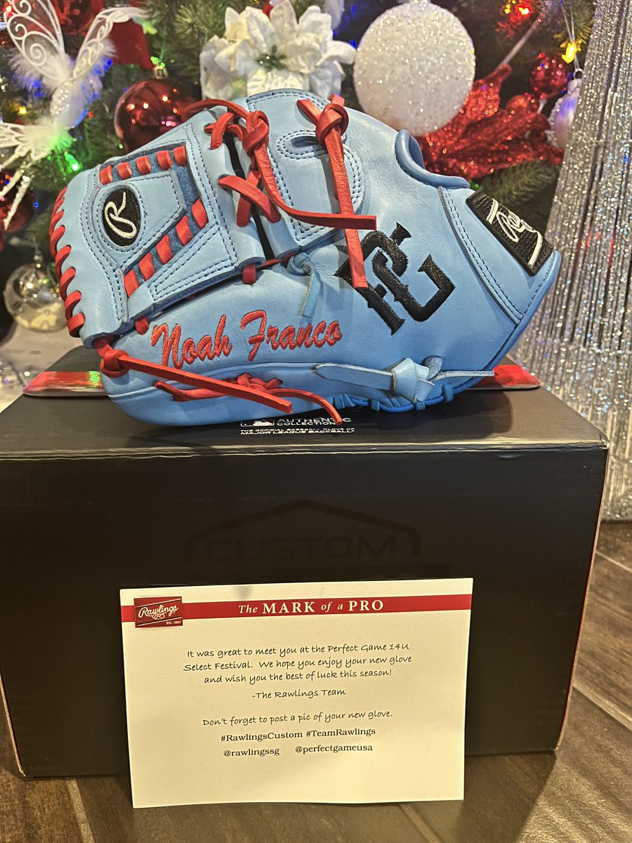 Official_NF3's tweet photo. Huge thank you from the people at @RawlingsSports and @PerfectGameUSA for the new leather just in time for the holidays! #RawlingsCustom #TeamRawlings https://t.co/fc60tVIQJT