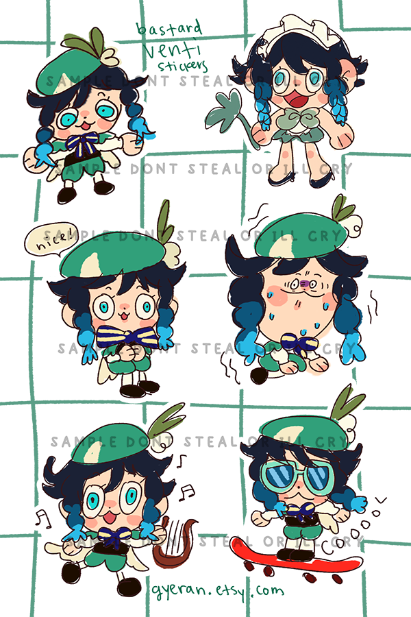 venti bastard sticker sheet #genshinimpact