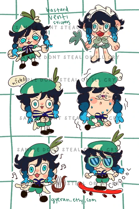 venti bastard sticker sheet #genshinimpact 