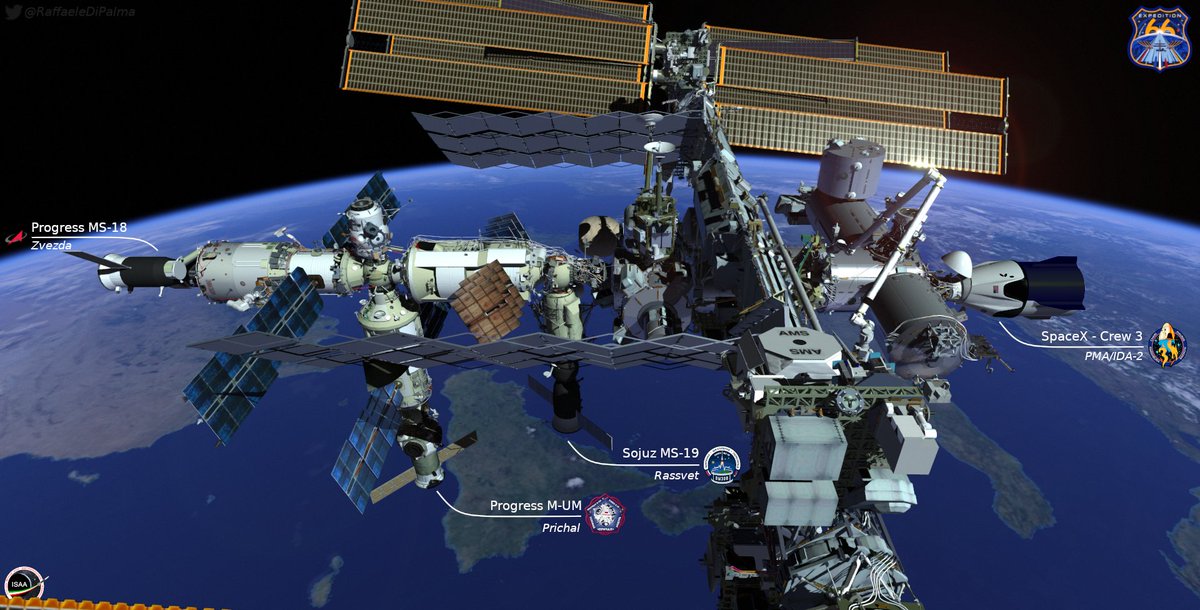 Ok, the stay is over, time to check out!
Times flies when you enjoy the ride.
This is the #ISSconfiguration after the #SoyuzMS20 undock.