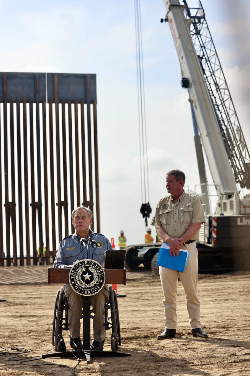 Instead of fixing Texas’s failing electric grid, <a href="/GovAbbott/">Greg Abbott</a> wasted taxpayer money on a border wall with huge holes in it and a wide open space alongside it and declared mission accomplished.