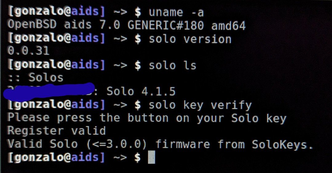 x61sh's tweet photo. So apparently I can use more than just for #ssh my #solokeys ( @SoloKeysSec ) on #OpenBSD I need to polish the port ๐ก https://t.co/wBmvJcNFau
