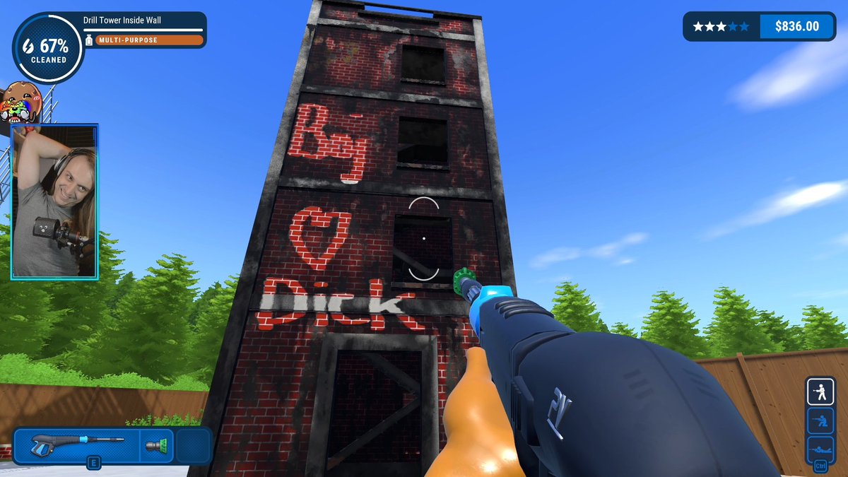 BojTheBoj's tweet photo. When you stumble upon art from @LiThePanda1 in Powerwash sim and Fatbutt screenshots the perfect moment 🤣

Mic was not impressed though 😮 https://t.co/DIs68CFD0o
