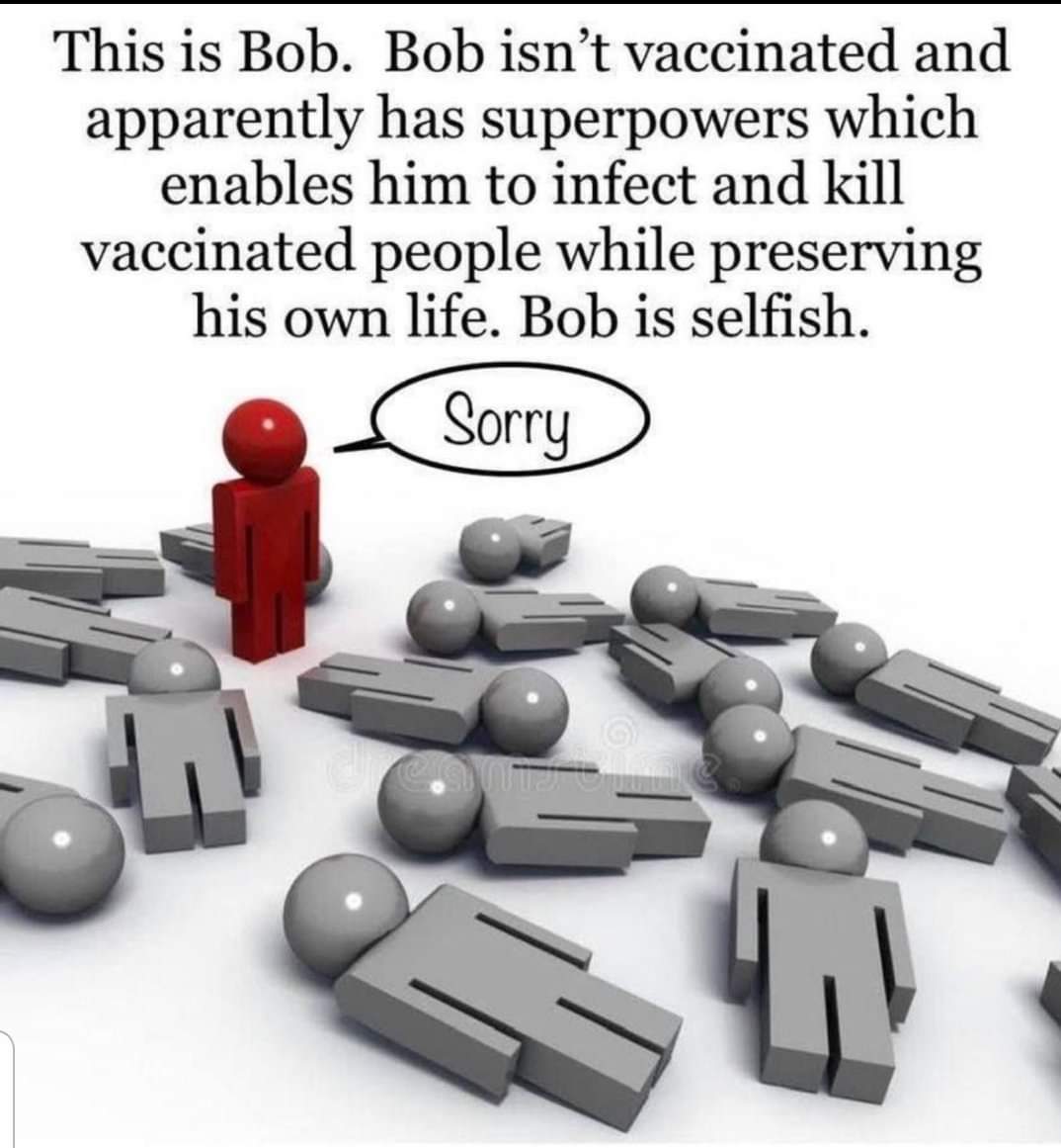 Milena52769243's tweet photo. @Pantastic1761 @NeilClark66 The sheep will still blame the unvaccinated for this death but will never question the jab🤡
#ImBob https://t.co/dBV9xh4QF9