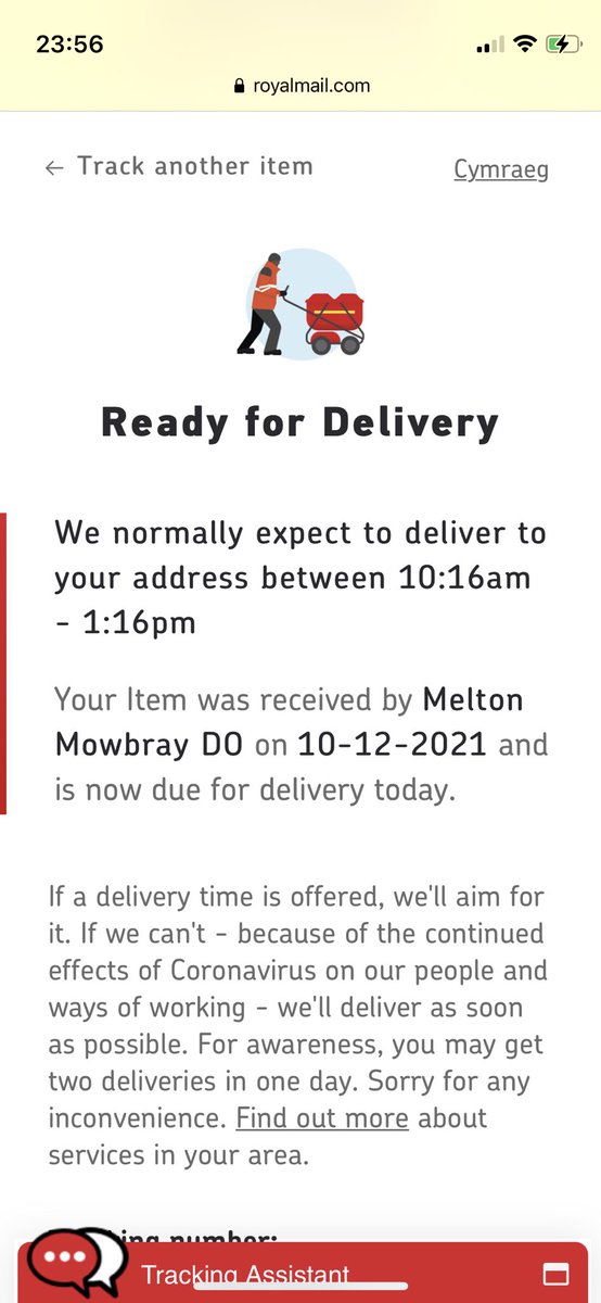 AlexXFrances's tweet photo. @RoyalMailHelp my parcel has been saying ready to deliver for over a week now and hasn’t changed. Please assist https://t.co/qPYhzJNQpt