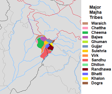 Major Tribes of Majha Punjab