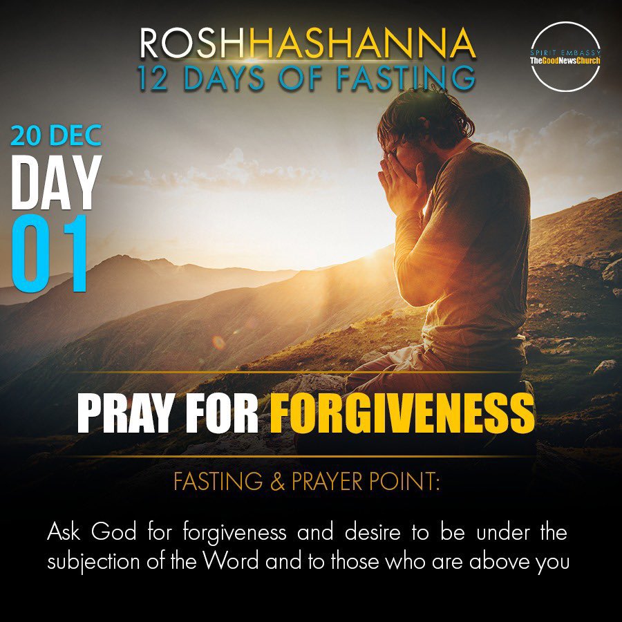 TGNWOfficial's tweet photo. DAY 1 ROSH HA SHANNA

PRAY FOR FORGIVENESS and for a strong DESIRE to be under subjection of the WORD and to those in AUTHORITY above you…

We break our FAST at 4pm (your local time). 

#roshhashanna #prayer #fasting #goodnewsworld #goodnewsnation https://t.co/ox2HwlWrJE