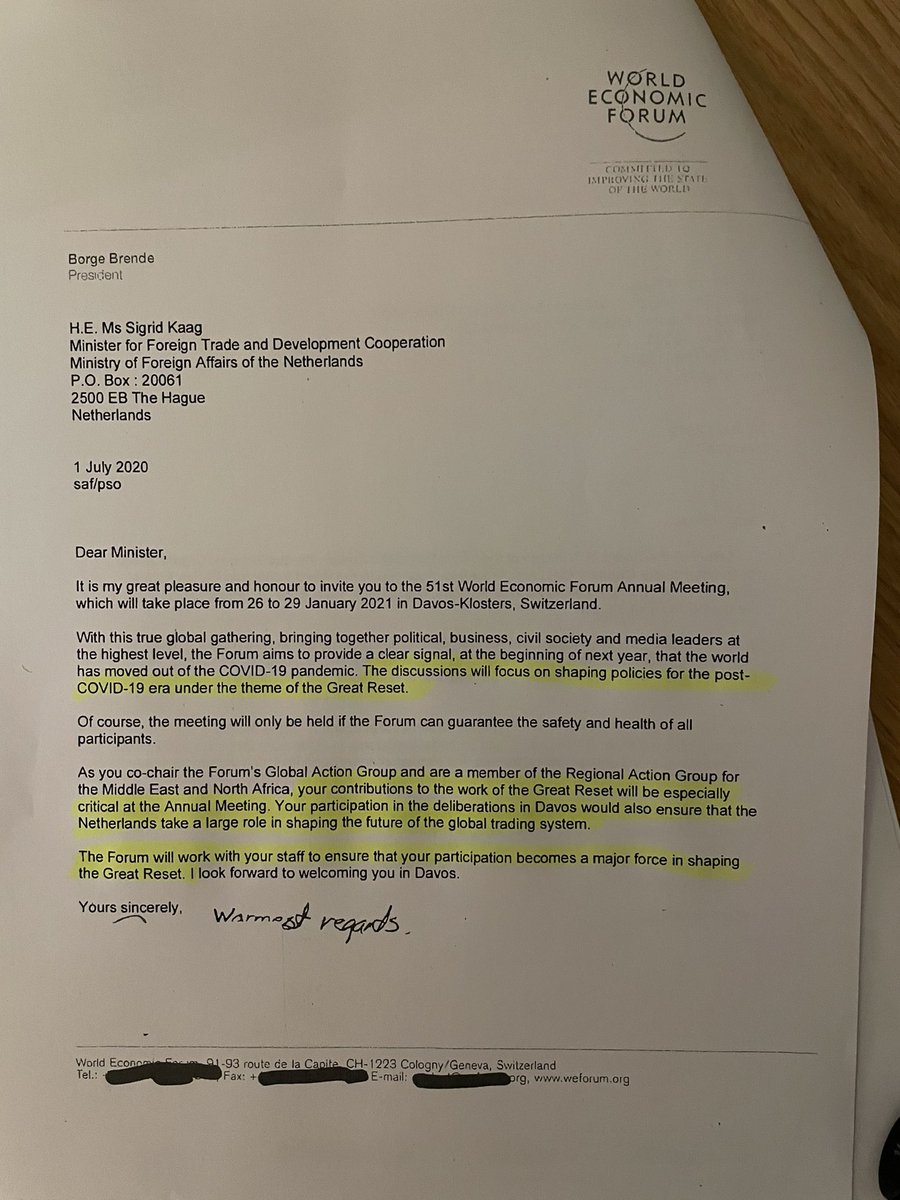 PGoldschmeding's tweet photo. Ach ach ach..@SigridKaag altijd maar roepen over dat desinformatie en fakenews over corona etc aangepakt moet worden. #TheGreatReset was toch een complot? Nu zwart op wit dankzij graafwerk van FvD (bronvermelding weet u wel), Kaag / D66 / minister werkt actief mee aan The Great https://t.co/evkmWiI4TM