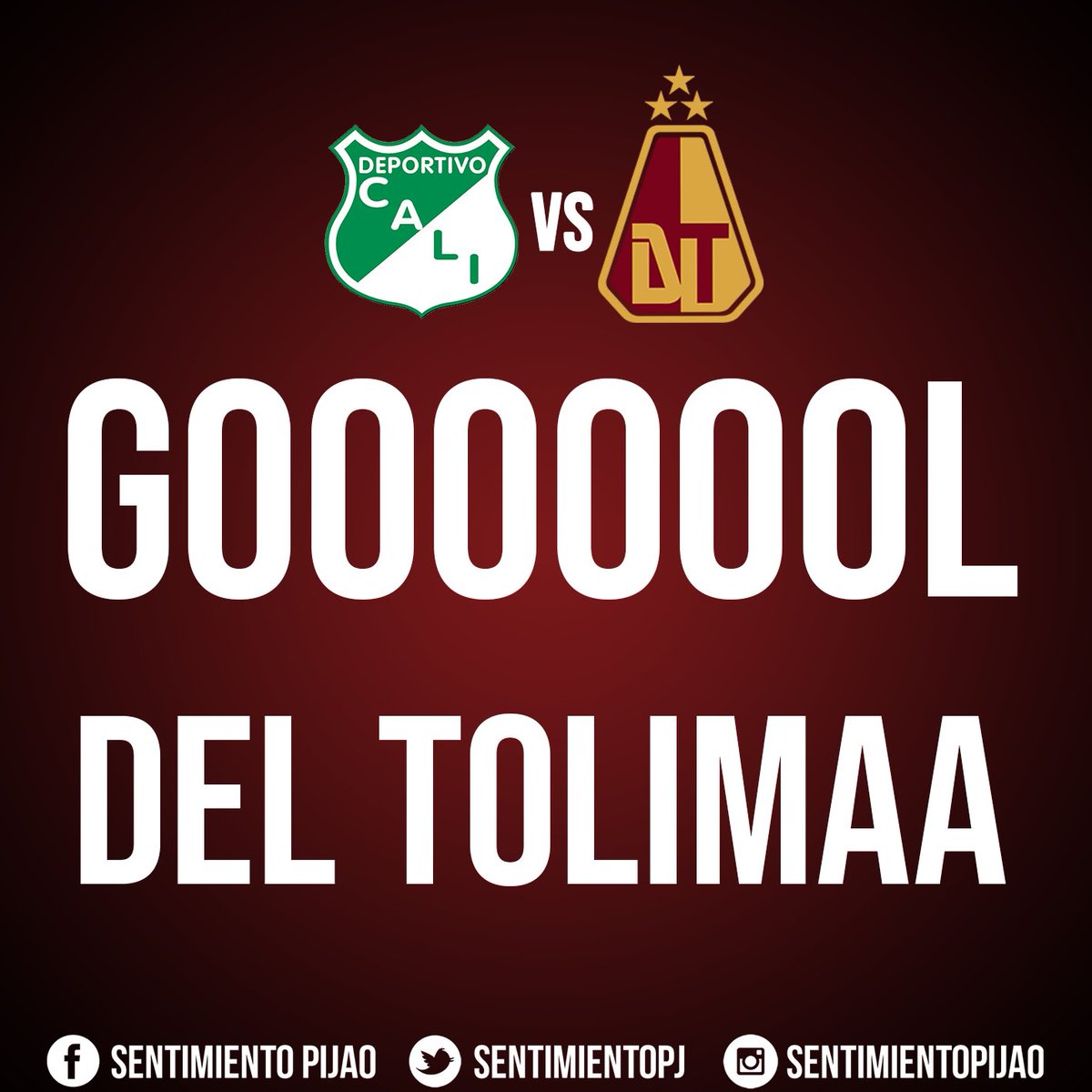 SentimientPijao's tweet photo. #CALvsTOL | Minuto 59: GOOOOOOOOOOOL DEL TOLIMAAAA. Gustavo Ramírez anota el empate. | 🟢⚪️ 1-1 🟤🟡 https://t.co/zRoJD0s39V