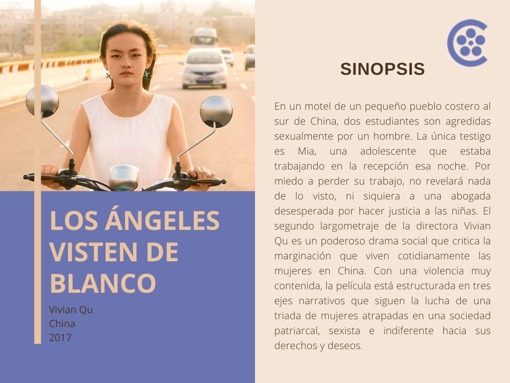 LOS ÁNGELES VISTEN DE BLANCO (2017), de Vivian Qu, forma parte de nuestra programación regular. 

🎞👉 bit.ly/3yII9nh