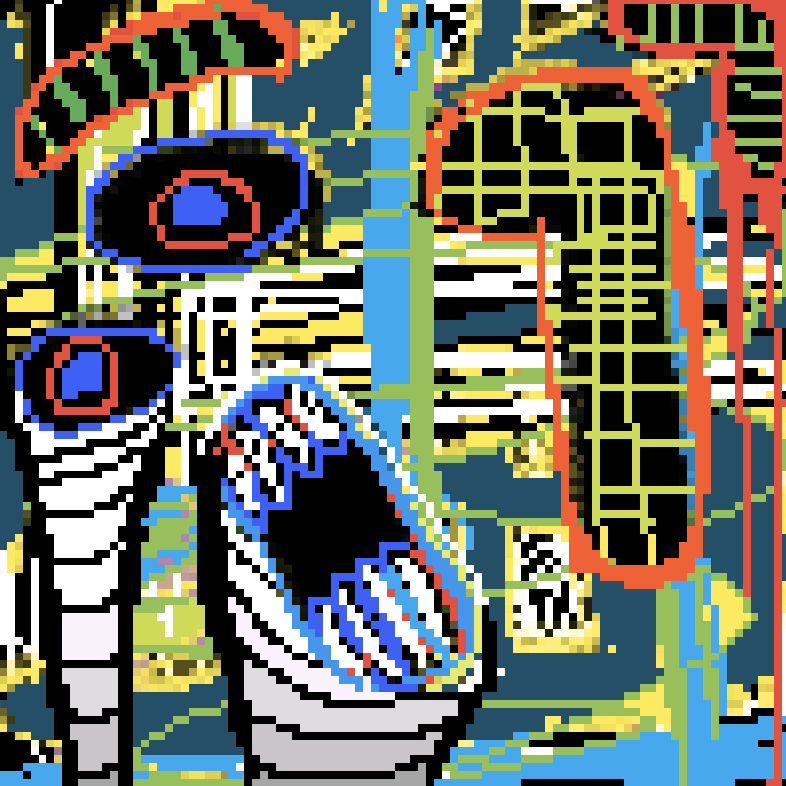 #17, nightmare.  Going to try some more abstract stuff for the next couple.  #nftart #NFTartist #OpenSeaNFT #NFTcollections #pixelart