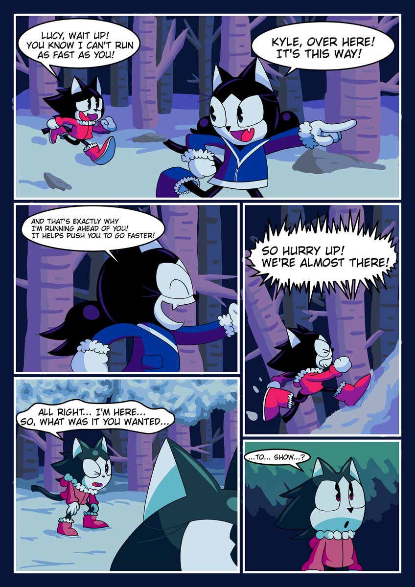 Been doing a small little Kyle and Lucy comic for the holiday season! Here's a look at page 1 so far! Will update as more panels are added! 

(Characters belong to <a href="/CellarChateaux/">Cellar Chateaux</a>!)

#art #comics