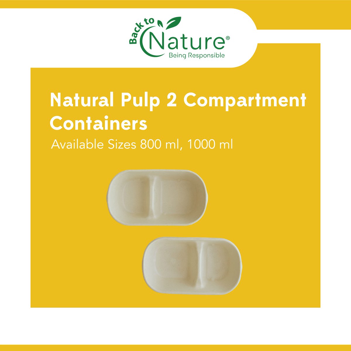 WeGoBack2Nature's tweet photo. Our 2 compartment natural pulp containers are now available in sizes 800 ml and 1000 ml. 
Features:
Microwave, oven and freezer safe
Resistant to water, grease and oil 
Contact us to know how to get your hands on these for your next party. 
#tableware #back2nature #sustainablity https://t.co/qL2Vc9G7Gx