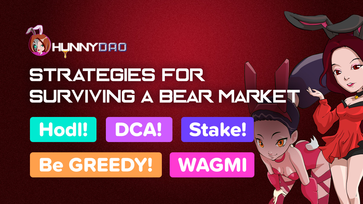 HunnyFinance's tweet photo. Strategies for surviving a #BearMarket 🐻
1⃣ Hodl! Remember, as long as you don't sell, you have not realised your losses 
2⃣ Dollar Cost Average! Bringing the average price down in your portfolio will save you in the long run 
#BSC #DeFi #仮想通貨 #OlympusDAO $LOVE $Spa #ohmfork https://t.co/WZe6OILRki