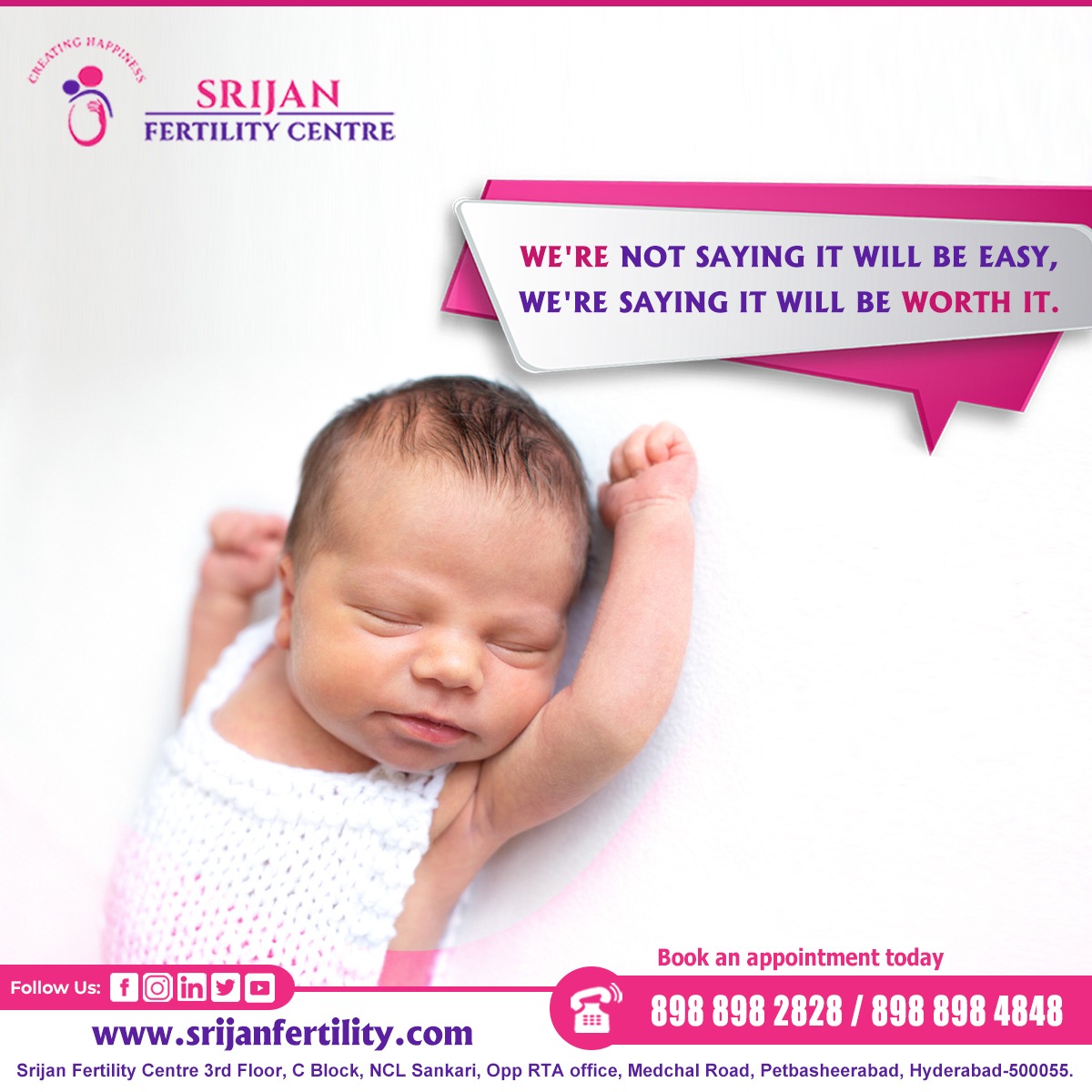 Srijanfertility's tweet photo. At #Srijan Fertility Center you will find the worth and best treatments, You and your child will be in safer hands always. 
Visit us: https://t.co/VqjG29N5OJ

 #DrKSreedevi #DrKSreedeviGynaecologist #Gynaecologist #BestFertilitycentre #fertilitycentre #InfertilityTreatment https://t.co/MYxK2OBgJT