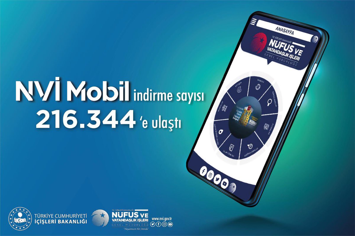 📱NVİ Mobil ile

✔️Randevu işlemleri
✔️Doğrulama&amp;sorgulama
✔️Sunduğumuz hizmetler hakkında bilgilendirme
✔️Nüfus müdürlüğü adresleri 

gibi birçok hizmetimiz cebinizde❗️

İOS➡️ apps.apple.com/tr/app/nvi-mob…

Android➡️ play.google.com/store/apps/det…

#HayatınızınHerAnında