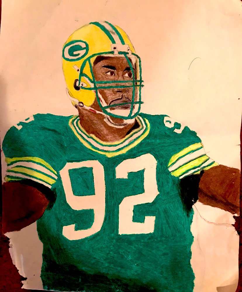 Happy Birthday to the late Reggie White High school art class rendering circa 1995. 