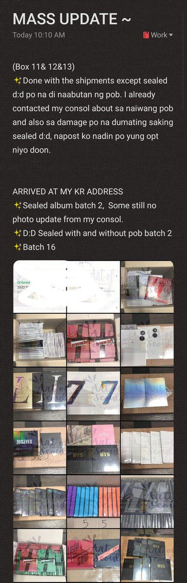 ArtOfSeoulPH's tweet photo. #AOSUpdates @ArtUpdate

MASS UPDATE AS OF DEC 20

Thankyou so much for trusting my small business @ArtOfSeoulPH 🥺 will try to be more active both lapags, update and shipments next year. Thankyou for understanding po for slow shipments because of holiday season this month. https://t.co/lNURqcsjLI
