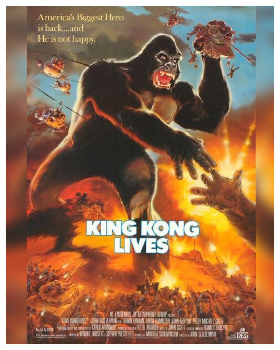 35 Years #KingKongLives Starring: #BrianKerwin #LindaHamilton #PeterElliott #JohnAshton #LeonRippy Directed By: #JohnGuillermin #KingKong