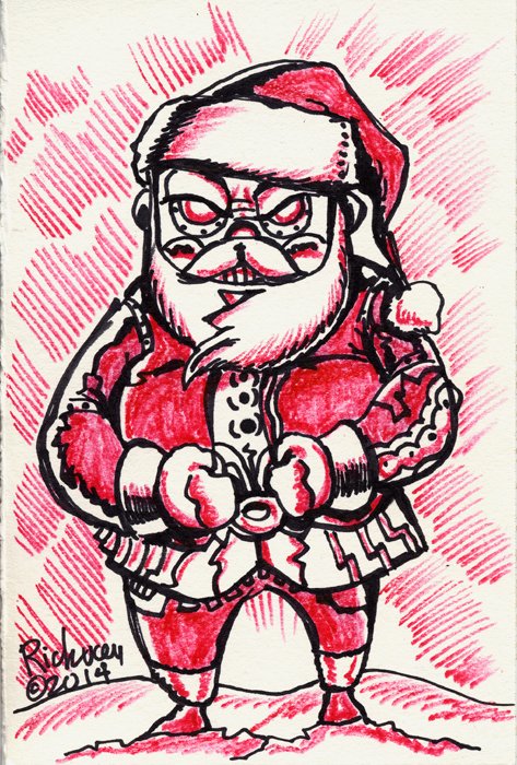 Thedocbot's tweet photo. #Santa and #Santabot does really dig you all! #CheersToYou #colorinkdrawing #SantaClaus #drawing #drawrick #christmasiscoming #create #colorpencil #sketchbook #draw https://t.co/y1z4YhFGEY
