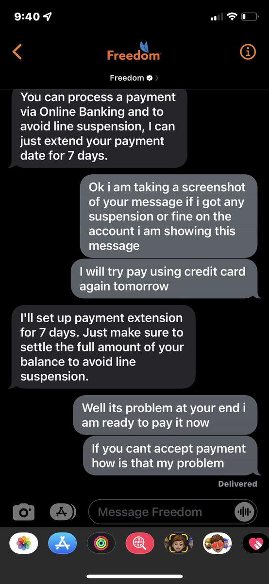 viralPrideted's tweet photo. @FreedomMobile Train your support better. If your payment gateway is down how is that my problem. https://t.co/YF63XIALH6