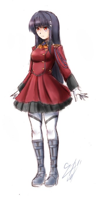 習作。赤服ちゃん。 