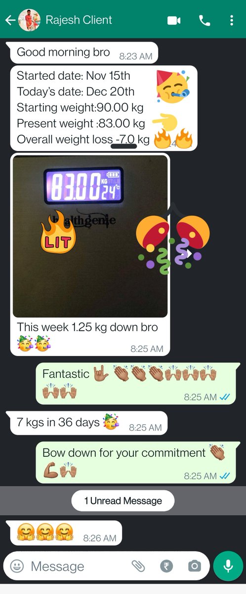 SrinivasFitness's tweet photo. What a HIGH these kind of Messages Gives to me 🥳🔥

Consistent efforts Gives you Results 🔥✌🏽

It's #7Kgs in 36 consistency Day's 😎🤟🏽

#ClientResults 🥳 https://t.co/djUplJiUS9