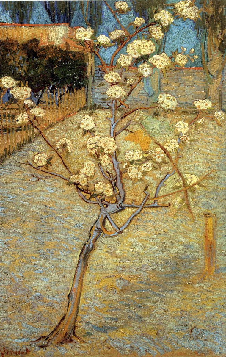 Pear Tree in Blossom, 1888 wikiart.org/en/vincent-van… #vangogh #vincentvangogh