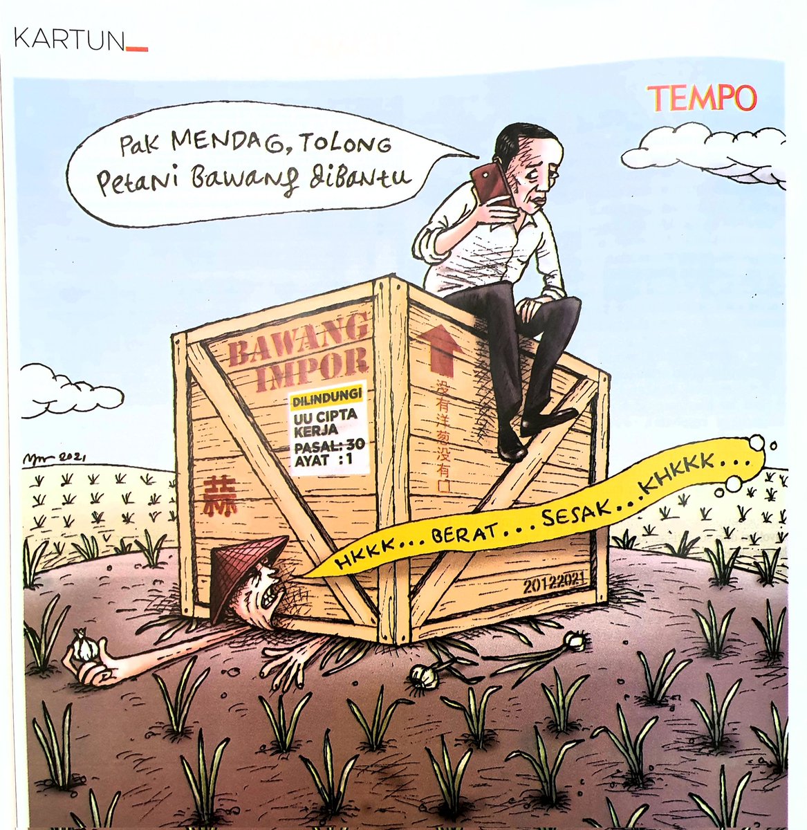 dipoalam49's tweet photo. Kartun majalah @tempodotco 26 Desember 2021 ....sudah pas benar! rakyat kecil dan petani sudah paham sekali "aksi beliau membela yang SEMU!!..."😢😥 @RamliRizal @fadlizon  @msaid_didu @emilsalim2010 @BEMUI_Official @berita_rmol @rockygerung @CNNIndonesia @detikcom @cnbcindonesia https://t.co/i3znFNX5JA