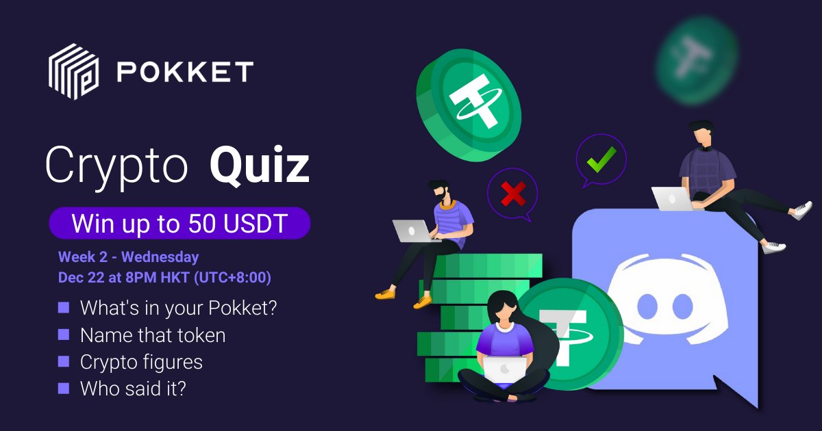 We are back with Week 2 of our Crypto Quiz🧠!

Drop some crypto knowledge and win up to 💸 $50 worth of #USDT

Where:
Our Discord server: discord.gg/MJbXg9QWAD

When:
Wednesday, December 22nd at 8PM HKT (UTC+8:00)

#quiznight #quiz #cryptocurrency #btc #bitcoin #eth #sol #doge