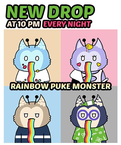 #nft #NFTCommunity #NFTcollection 
오늘은 무지개 토 ~ 몬스터들입니다 !!!
밤 10시 정각에 몬스터들의 마스터들을 기다립니다.
그리면서 너무너무 재밋었어!

⬇️⬇️⬇️
 opensea.io/collection/str…