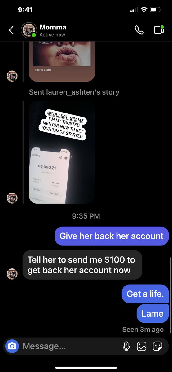 The_NerdyChick's tweet photo. @instagram my cousin’s account was hacked and the email doesn’t have a revert button help! See pic of what the scammer wants. https://t.co/VufoDgRzCV
