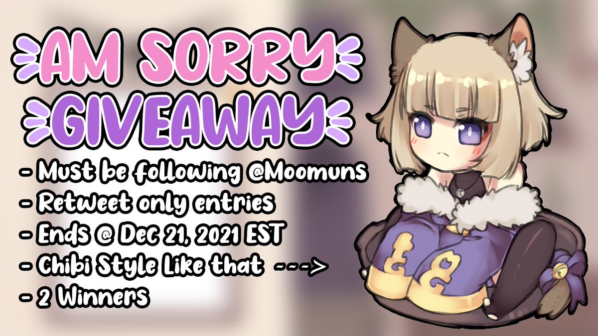 Moomuns's tweet photo. Today's Art Livestream will be canceled since I am still uncertain how my internet is... But in exchange, I'll offer a little chibi giveaway as an apology because I just feel downright awful. Sorry again for this! 🙏 #Vtuber #ENVtuber https://t.co/hH480wGiRV