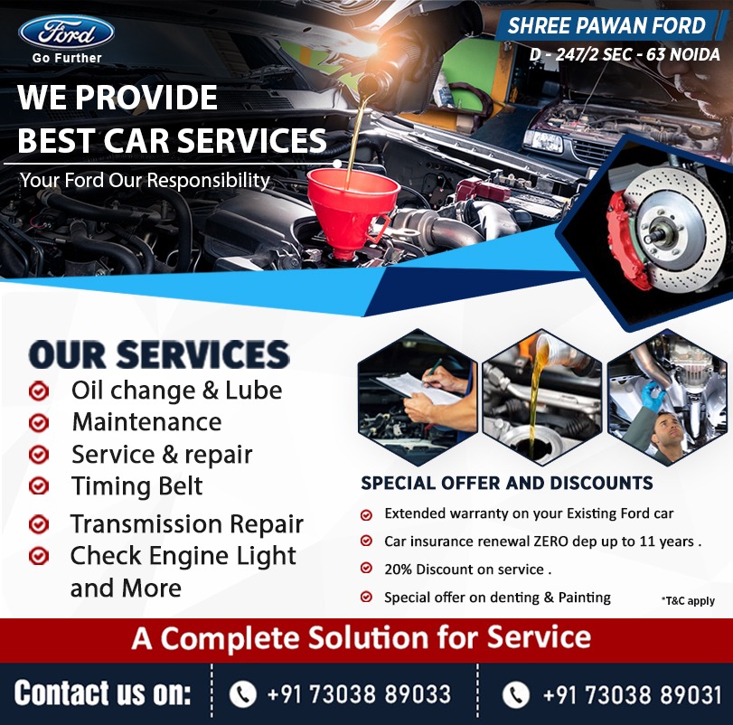 FordPawan's tweet image. #ShreePawanFord #ProfessionalCarService
Get your car full health checkup now. 
Get special offer &amp;amp; discounts.
✅ Extended warranty on your existing ford car
✅ Car insurance renewal zero dep upto 11 years.
✅ 20% discount on car service
✅ Special offer on denting &amp;amp; painting