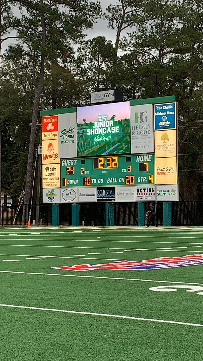 BraedenCovan's tweet photo. It was an honor to play on the @HighSchoolBlitz #JSB23 west team today at McKissick Stadium in Summerville. Thanks @boulder913 for organizing the event, @mrs_vfrierson for her hospitality/cooking (has a servant’s heart), and to @CoachQuinn19 for his exceptional coaching. #WestDub https://t.co/b12agqR2sX
