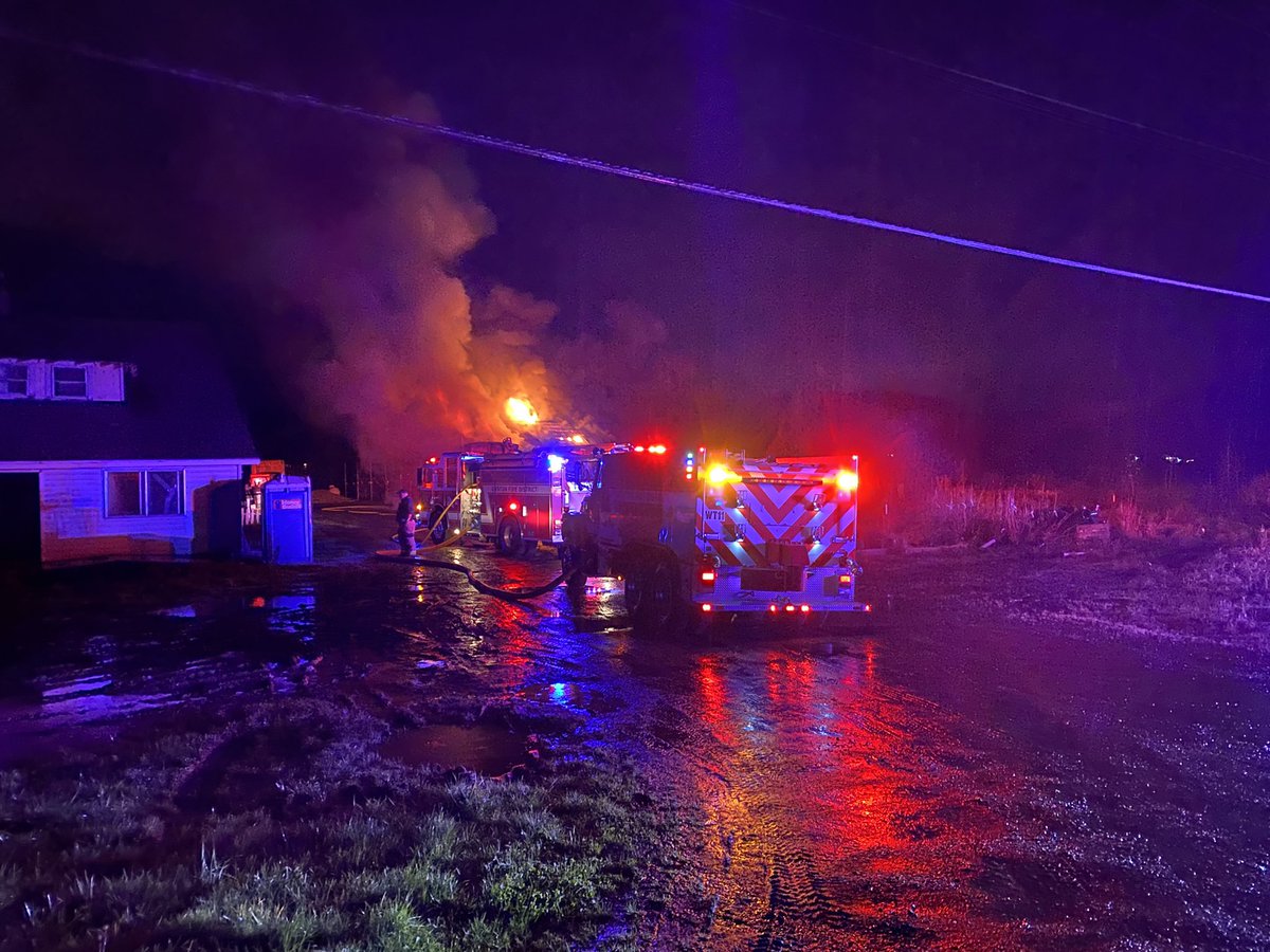 GastonFire's tweet photo. We are on scene of a 2 alarm barn fire on SW Old Highway 47. This portion of the road, north of Gaston is closed. Please avoid the area. https://t.co/mWxl3De6iD