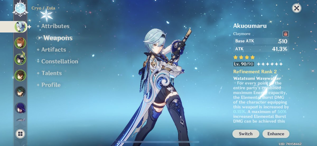 FINALLY LEVELED UP HER WEAPON TO 90 now she has 1900 atk so much better than 1800