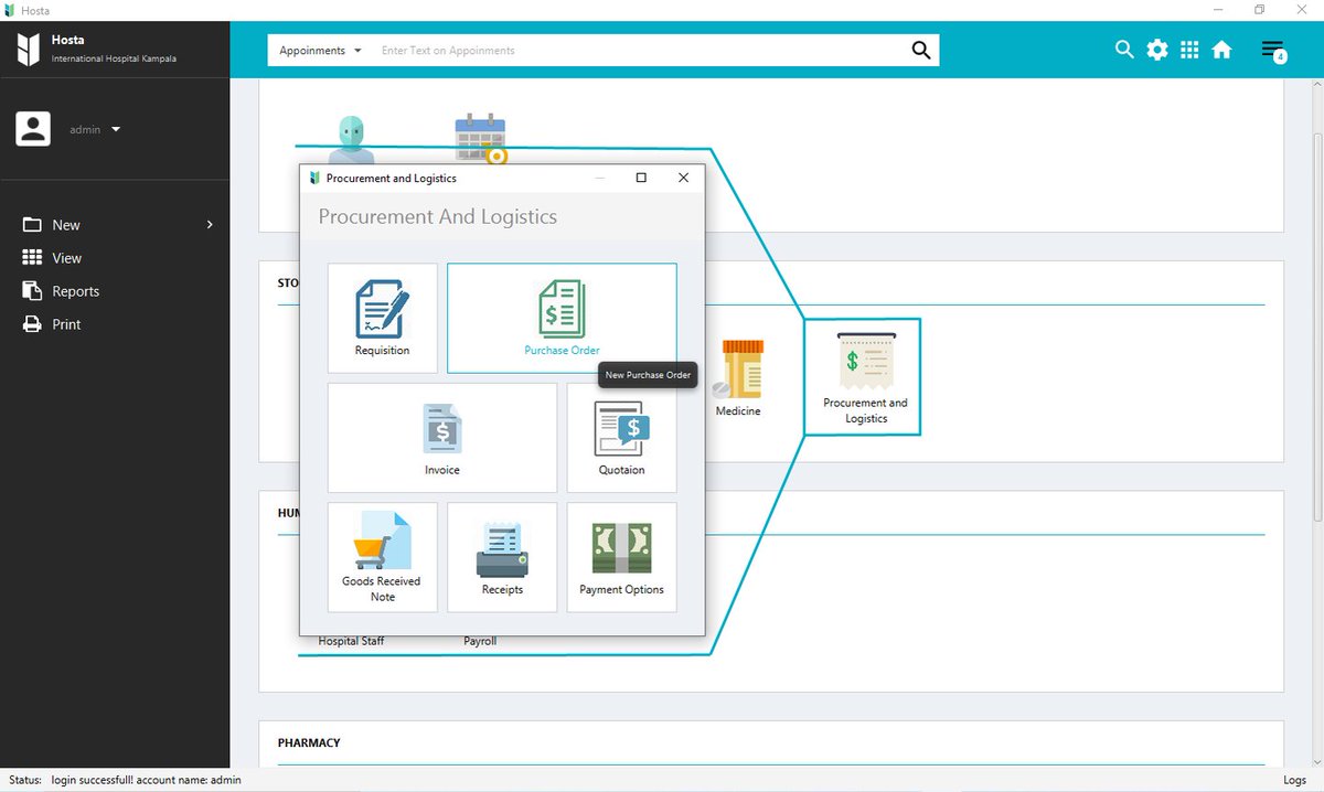 Hosta HMS is comprehensive on procurement!!!