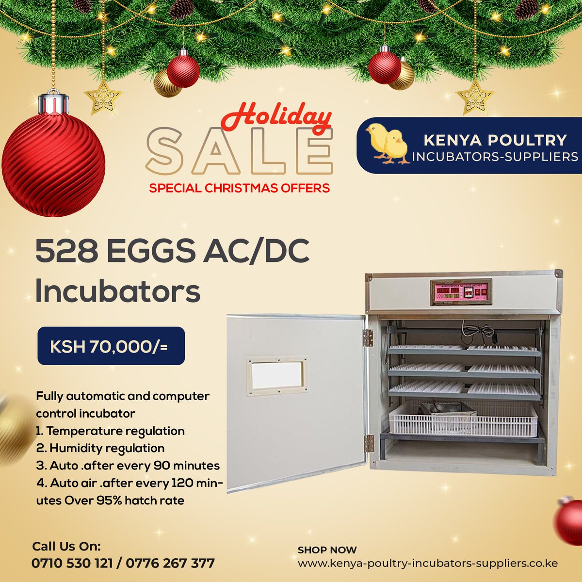 X-MASS DEALS
Kenya Poultry Incubators Suppliers 
Call us on 0710 530 121
Dealers In: 
1. Eggs Incubators
2. Cages &amp; Housing and other poultry items
Joho kabogo Miguna #churchillshow kitengela