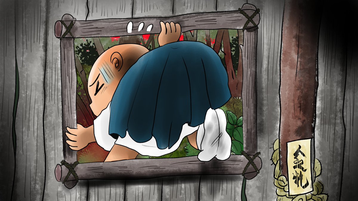 昨日描いた絵です( ゜Д゜)
恋の魔法とおまじない684-3完成、イラストACさん素材ちびモブ会社員、福娘童話集さん昔話「三枚のお札」 