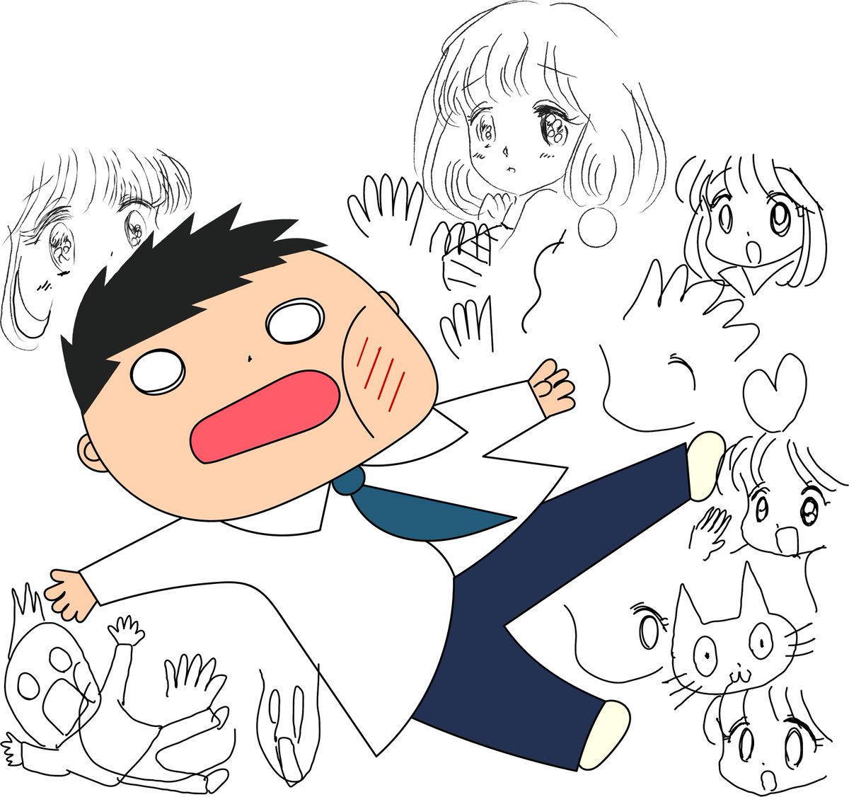イラレだとブラシツールで描くと線が単純化されて、特に手とか細かいところがものすごく描きにくいと思ったらオプションで設定を変えられたのですね💦
精細にしてペン設定などもかえれば繊細なタッチでも描けそうです 