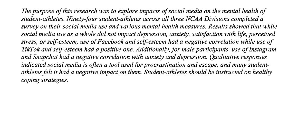 JIIAJournal's tweet photo. We are capping off our 2021 new articles with a solo work from Jessica Brougham @jessbrougham_ 

The Impact of Social Media on the Mental Health of Student-Athletes across NCAA Divisions

https://t.co/mPzxoq37sF https://t.co/AJ8aLDNjGn