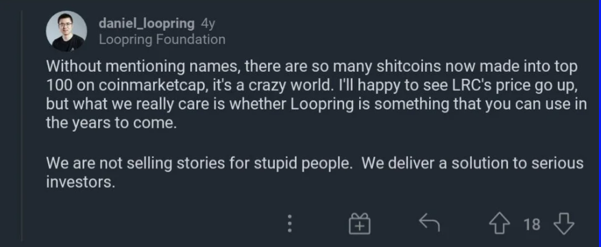 analieninvestor's tweet photo. $LRC Loopring the most slept on cryptocurrency known to man. https://t.co/lZ5YPZg7FK