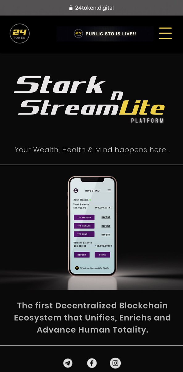 NStreamlite's tweet image. There is no better place than here 
Stark n StreamLite Community 
Your Health, Wealth and Mind in one place... #tokenomics #24token #newtoken #ico #sto #starknstream